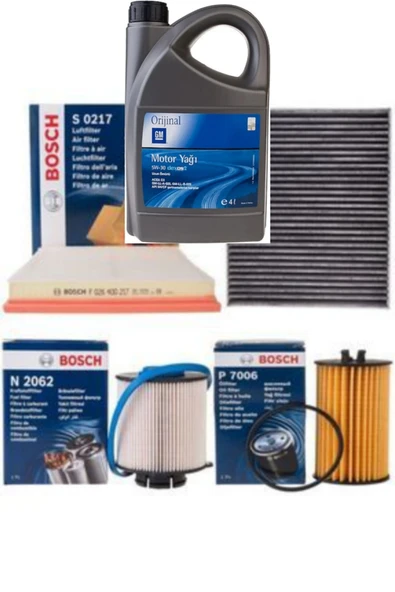 Bosch Opel Astra J 1.6 Dizel Filtre Bakım Seti 2014-2018 Gm Yağı ürün görseli