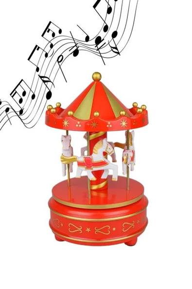 Adoil Atlı Karınca Müzik Kutusu Kırmızı ürün görseli