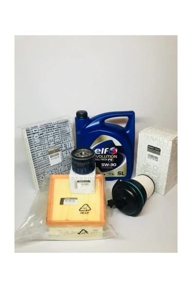 ELF Renault Megane Iv 1.5 Dci  Uyumlu Filtre Seti Ve 5w30 Motor Yağı ürün görseli