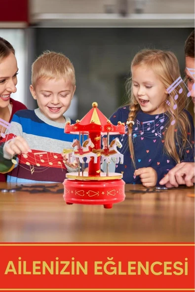 Adoil Atlı Karınca Müzik Kutusu Kırmızı - Resim 6