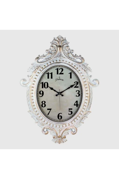 ZERO LAND 731-ba Duvar Saati Gri Çerçeve Çap:73cm X 54cm Vintage Taçlı Eksitme Dekoratif Amerikan Bristol Kadr ürün görseli