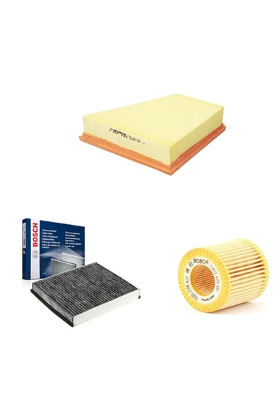 Bosch Filtre Bakım Seti Skoda Fabia 1.2 Benzinli 2011-2014 Hava + Yağ F.+ Polen Sardes ürün görseli