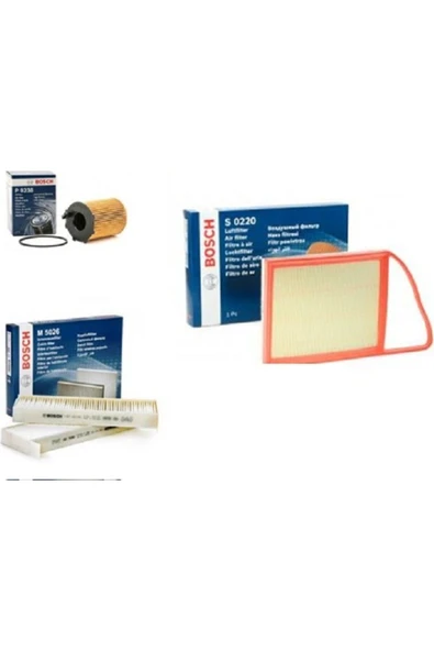 OEM Bosch Citroen C2 1.4 Hdi Dizel Bakım Filtre Seti  2003 -2010 Bosch-3'lü ürün görseli