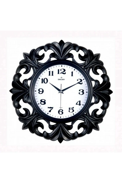 ZERO LAND Duvar Saati Siyah Çerçeve Çap:39.5cmx 19.5cm Akrilik Boyalı Abs Kasa Mineral Cam Sessiz Akar Dpmah ürün görseli