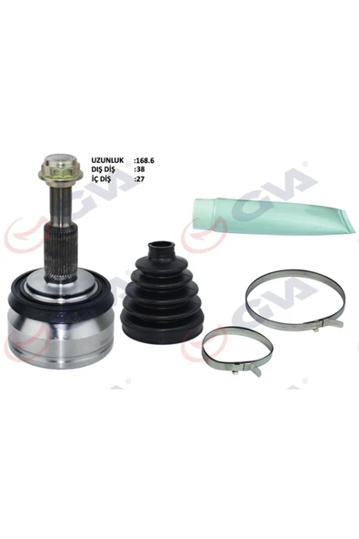 GVA AKS KAFASI DIŞ ÖN TRANSPORTER T5 1.9 TDI 04-10 AXB38×27x63 168.5mm GVA 4475220K 7H0498099-7H0407321B ürün görseli