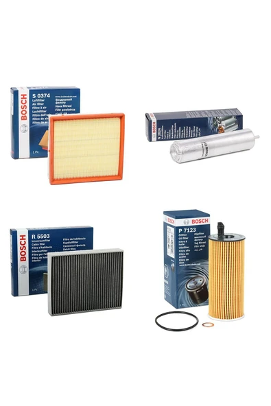 Bosch BMW 1.16D F20/F21 2012 - 2015 4'lü Filtre Bakım Seti ürün görseli