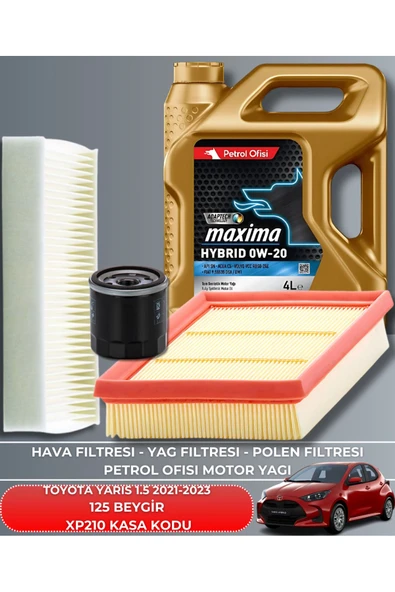 Petrol Ofisi TOYOTA YARIS 1.5 2021-2022-2023 125 BEYGİR FİLTRE - YAĞ BAKIM SETİ ürün görseli