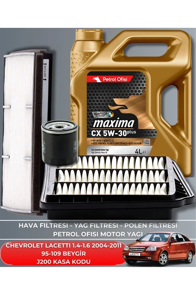 Petrol Ofisi CHEVROLET LACETTI 1.4 - 1.6 2004-2005-2006-2007-2008-2009-2010-2011 95-109 BEYGİR BAKIM SETİ ürün görseli