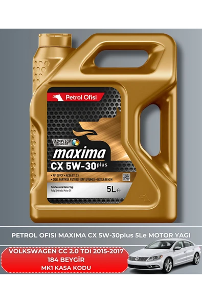 Petrol Ofisi VOLKSWAGEN CC 2.0 TDI 2015-2016-2017 184 BEYGİR FİLTRE - DELPHİ YAĞ BAKIM SETİ - Resim 5