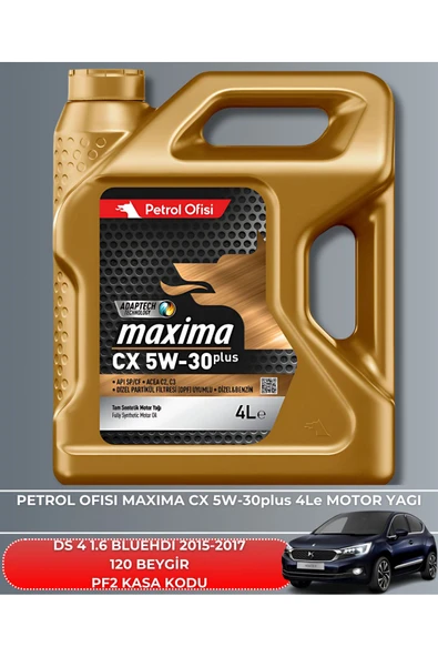 Petrol Ofisi DS 4 1.6 BLUEHDI 2015-2016-2017 120 BEYGİR BAKIM SETİ - Resim 5