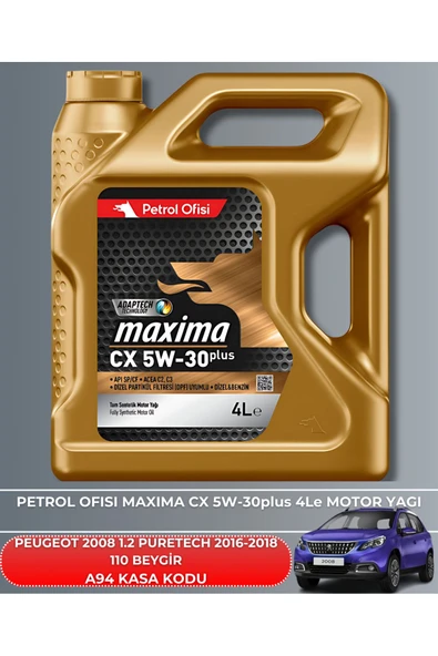 Petrol Ofisi Peugeot 2008 1.2 Puretech 2016-2017-2018 110 Beygir Filtre - Yag Bakım Seti - Resim 5