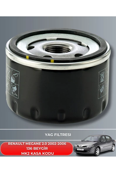 Petrol Ofisi RENAULT MEGANE 2.0 2002-2003-2004-2005-2006 136 BEYGİR FİLTRE - YAĞ BAKIM SETİ - Resim 3