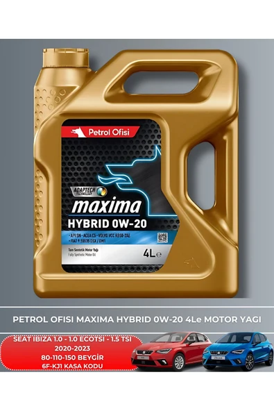 Petrol Ofisi SEAT IBIZA 1.0 - 1.0 ECOTSI - 1.5 TSI 2020-2023 80-110-150 BEYGİR FİLTRE +DELPHİ MOTOR YAĞ GÖNDERILECEKTIR 2025 ÜRETİM BAKIM SETİ - Resim 5