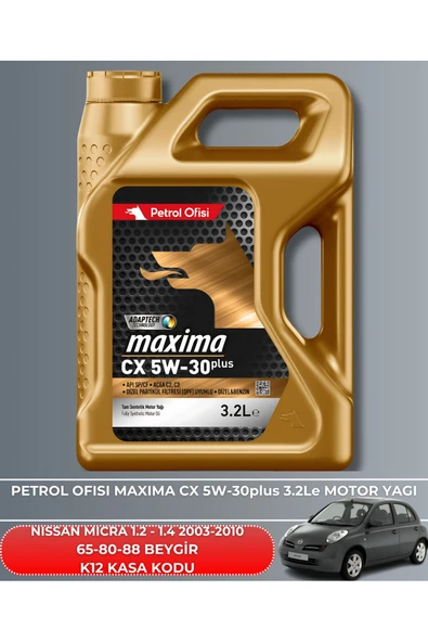 Petrol Ofisi NISSAN MICRA 1.2 - 1.4 2003-2004-2005-2006-2007-2008-2009-2010 65-80-88 BEYGİR FİLTRE YAĞ BAKIM SET - Resim 5