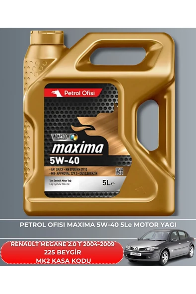 Petrol Ofisi RENAULT MEGANE 2.0 T 2004-2009 225 BEYGİR FİLTRE - DELPHİ YAĞ BAKIM SETİ - Resim 5