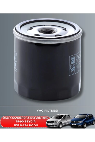 Petrol Ofisi DACIA SANDERO 1.5 DCI 2013-2014-2015-2016-2017-2018 75-90 BEYGİR FİLTRE - YAĞ BAKIM SETİ - Resim 3