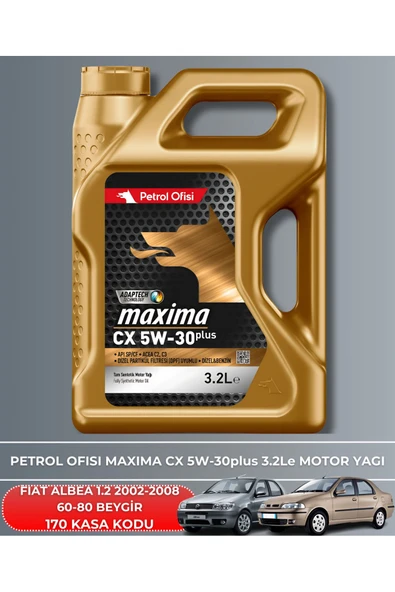 Petrol Ofisi FIAT ALBEA 1.2 2002-2003-2004-2005-2006-2007 60-80 BEYGİR FİLTRE - YAG BAKIM SETİ - Resim 5