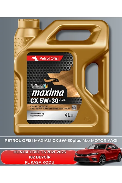 Petrol Ofisi HONDA CIVIC 1.5 VTEC 2021-2022-2023 182 BEYGİR BAKIM SETİ - Resim 5