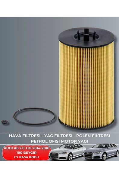 Petrol Ofisi AUDI A6 2.0 TDI 2014-2015-2016-2017-2018 190 BEYGİR FİLTRE - YAĞ BAKIM SETİ - Resim 3