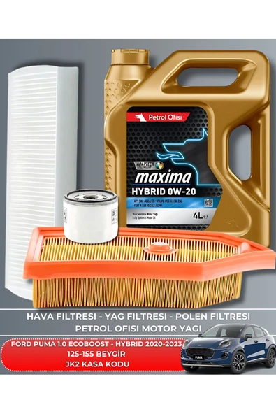 Petrol Ofisi Ford Puma 1.0 Ecoboost - 1.0 Ecoboost Hybrıd 2020-2021-2022-2023 125-155 Filtre - Yağ Bakım Uyumlu ürün görseli