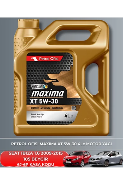 Petrol Ofisi SEAT IBIZA 1.6 2009-2010-2011-2012-2013-2014-2015 105 BEYGİR FİLTRE - YAĞ BAKIM SETİ - Resim 5