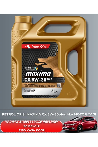 Petrol Ofisi TOYOTA AURIS 1.4 D-4D 2013-2014-2015-2016-2017 90 BEYGİR FİLTRE - YAĞ BAKIM SETİ - Resim 5