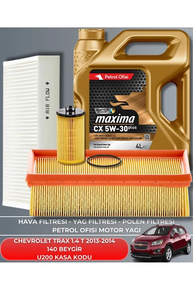 Petrol Ofisi CHEVROLET TRAX 1.4 T 2013-2014 140 BEYGİR BAKIM SETİ ürün görseli