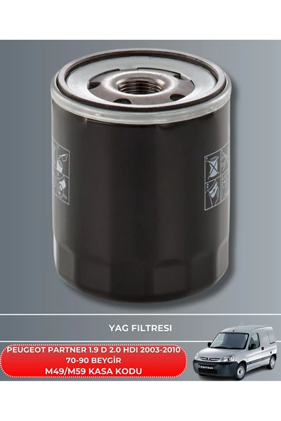 Petrol Ofisi PEUGEOT PARTNER 1.9 D - 2.0 HDI 2003-2004-2005-2006-2007-2008-2009-2010 70-90 FİLTRE YAG BAKIM SETİ - Resim 3
