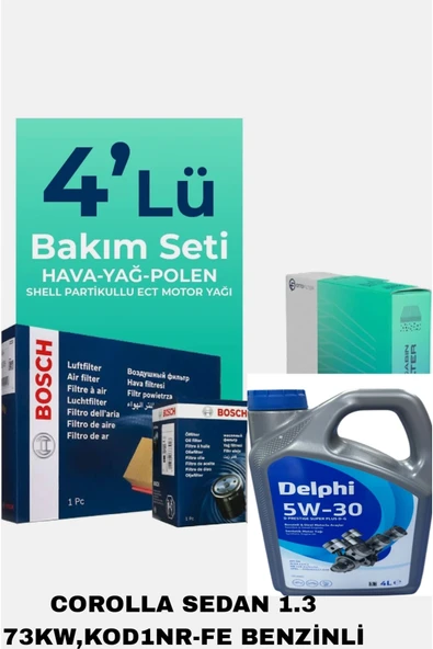 Bosch CORALLA SEDAN 1.3 KW73 BENZ 2013-2018+DELPHİ 5W30 4LT2025 - Resim 2
