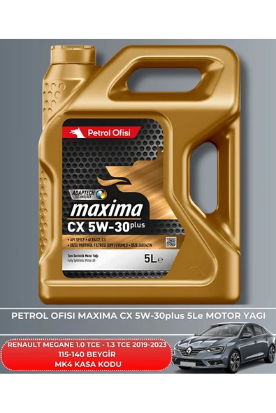 Petrol Ofisi RENAULT MEGANE 1.0 TCE - 1.3 TCE 2019-2020-2021-2022-2023 115-140 BEYGİR FİLTRE - YAĞ BAKIM SETİ - Resim 5