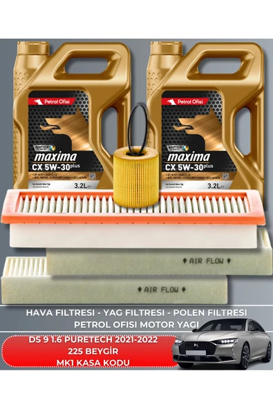 Petrol Ofisi DS 9 1.6 PURETECH 2021-2022 225 BEYGİR BAKIM SETİ ürün görseli