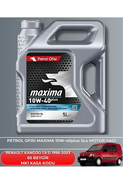 Petrol Ofisi RENAULT KANGOO 1.9 D 1998-1999-2000-2001-2002-2003 65 BEYGİR FİLTRE - YAĞ BAKIM SETİ - Resim 5