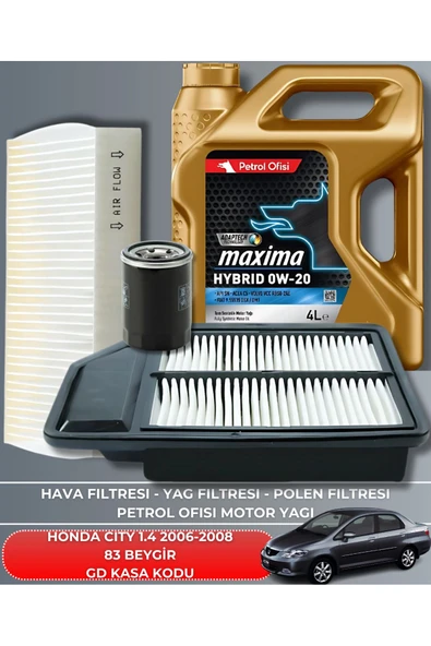 Petrol Ofisi HONDA CITY 1.4 2006-2007-2008 83 BEYGİR BAKIM SETİ ürün görseli