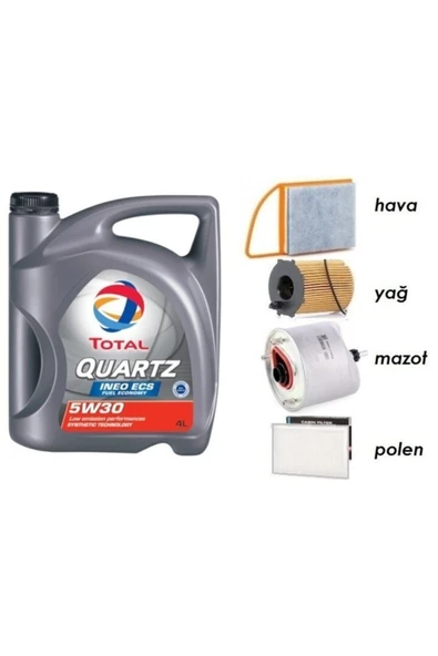 TOTAL 5w30 Partikül Yağ + Filtre Ful Set Peugeot 2008 1.6 Dizel Uyumlu ürün görseli