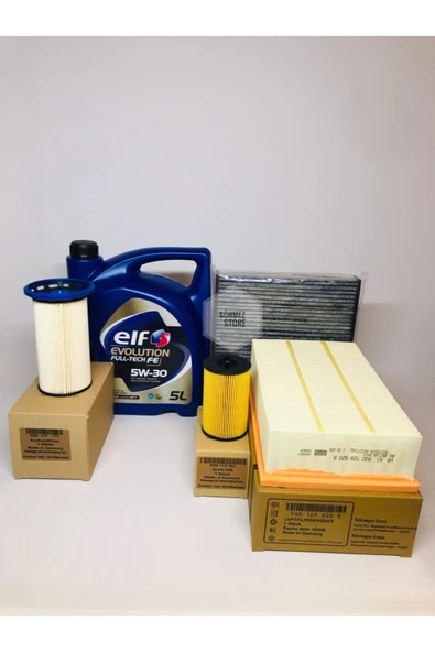 ELF Volkswagen Golf Vıı 1.6 Tdi Filtre Bakım Seti 5w30 Motor Yağı Uyumlu ürün görseli