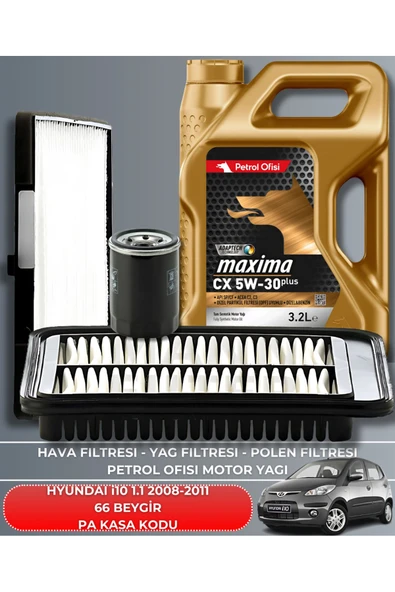 Petrol Ofisi HYUNDAI i10 1.1 2008-2009-2010-2011 66 BEYGİR BAKIM SETİ ürün görseli