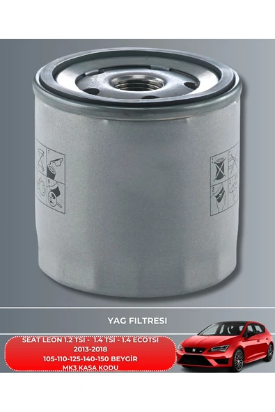 Petrol Ofisi SEAT LEON 1.2 TSI 1.4 TSI-ECOTSI 2013-2014-2015-2016-2017-2018 FİLTRE YAĞ BAKIM SETİ - Resim 3
