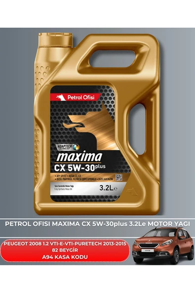 Petrol Ofisi PEUGEOT 2008 1.2 VTI - 1.2 E-VTI - 1.2 PURETECH 2013-2014-2015 82 BEYGİR FİLTRE - YAG BAKIM SETİ - Resim 5