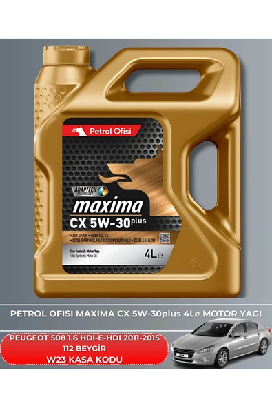 Petrol Ofisi PEUGEOT 508 1.6 HDI - E-HDI 2011-2012-2013-2014-2015 112-115 BEYGİR BAKIM SET - Resim 5