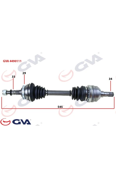 GVA Komple Aks Sol Vectra B 1.6i-1.8i-2.0i 95-03 Abs Li 29 Diş 595mm - Resim 2