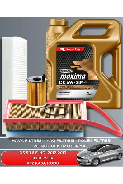 Petrol Ofisi DS 5 1.6 E-HDI 2012-2013 112 BEYGİR BAKIM SETİ ürün görseli