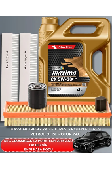 Petrol Ofisi DS 3 CROSSBACK 1.2 PURETECH 2019-2020 130 BEYGİR BAKIM SETİ ürün görseli