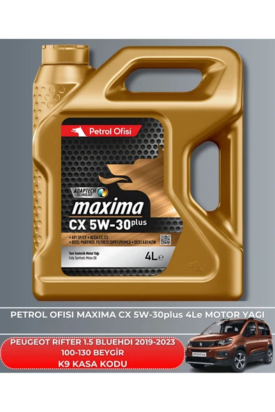 Petrol Ofisi PEUGEOT RIFTER 1.5 BLUEHDI 2019-2020-2021-2022-2023 100-130 BEYGİR FİLTRE - YAG BAKIM SETİ - Resim 5