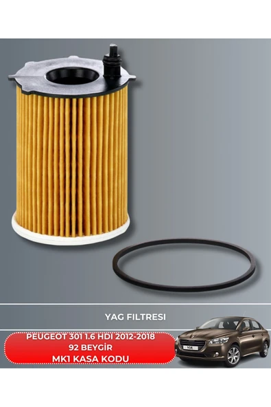 Petrol Ofisi PEUGEOT 301 1.6 HDI 2012-2013-2014-2015-2016-2017-2018 92 BEYGİR FİLTRE - YAG BAKIM SETİ - Resim 3