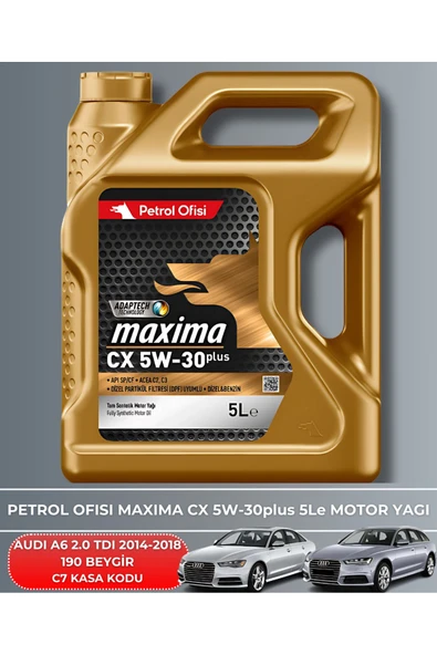 Petrol Ofisi AUDI A6 2.0 TDI 2014-2015-2016-2017-2018 190 BEYGİR FİLTRE - YAĞ BAKIM SETİ - Resim 5