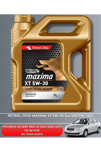Petrol Ofisi HYUNDAI ACCENT ERA 1.5 CRDI 2006-2007-2008-2009-2010-2011-2012 110 BEYGİR BAKIM SETİ - Resim 5