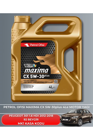 Petrol Ofisi PEUGEOT 301 1.6 HDI 2012-2013-2014-2015-2016-2017-2018 92 BEYGİR FİLTRE - YAG BAKIM SETİ - Resim 5