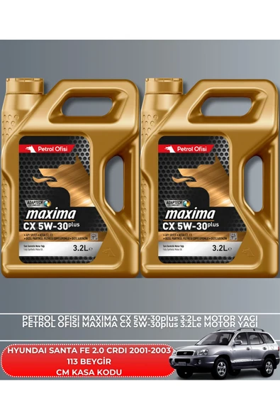 Petrol Ofisi HYUNDAI SANTA FE 2.0 CRDI 2001-2002-2003 113 BEYGİR BAKIM SETİ - Resim 5