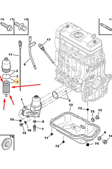 PSA Citroen Peugeot Partner 206 307 Yağ Filtresi 1109.an ürün görseli
