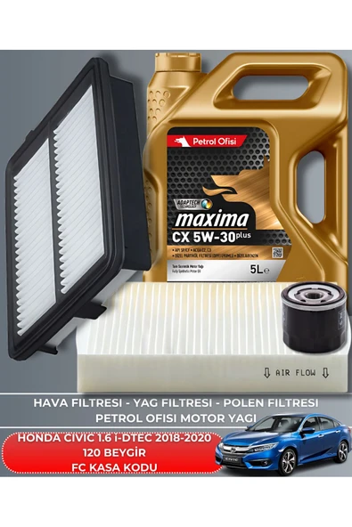 Petrol Ofisi HONDA CIVIC 1.6 i-DTEC 2018-2019-2020 120 BEYGİR BAKIM SETİ ürün görseli